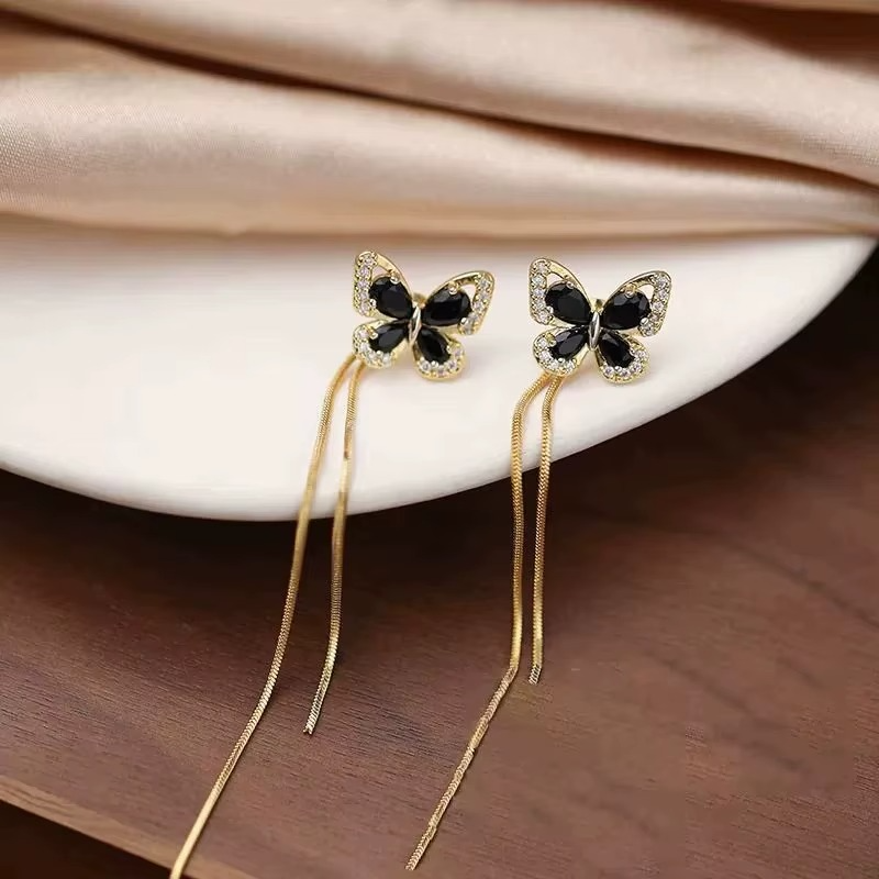 Ethonica Butterfly Crystal Stud Earrings