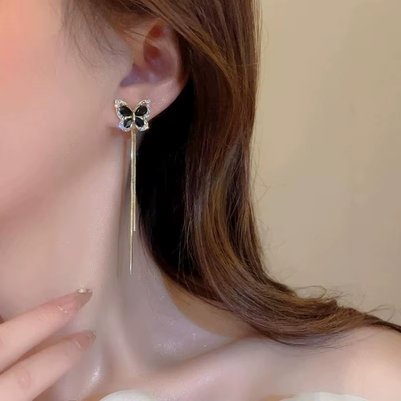Ethonica Butterfly Crystal Stud Earrings
