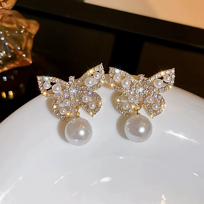 Ethonica Butterfly Stud Earrings, Pavé Crystal