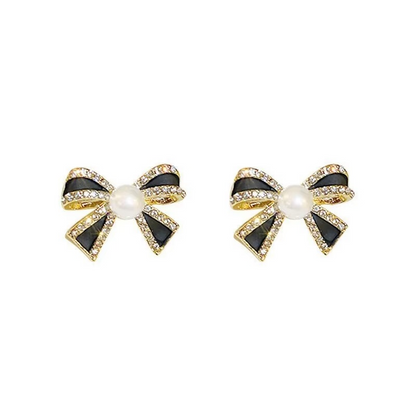Stud-BlackBow-Pearl in center