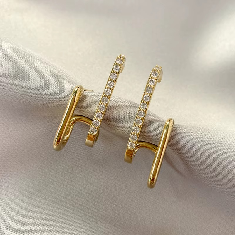 Double Hoop Stud Earrings