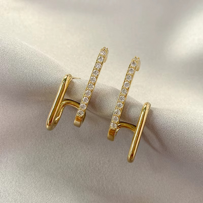 Double Hoop Stud Earrings