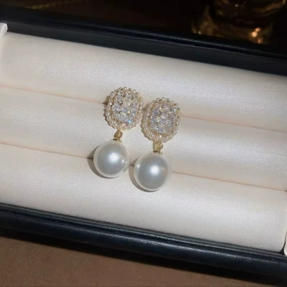 Korea Pearl Diamond Drop Earrings