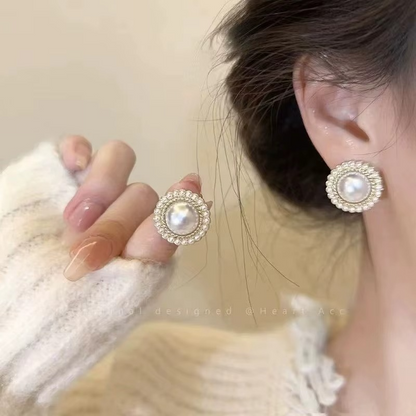 Ethonica White Faux Pearl with Gold-Tone Border