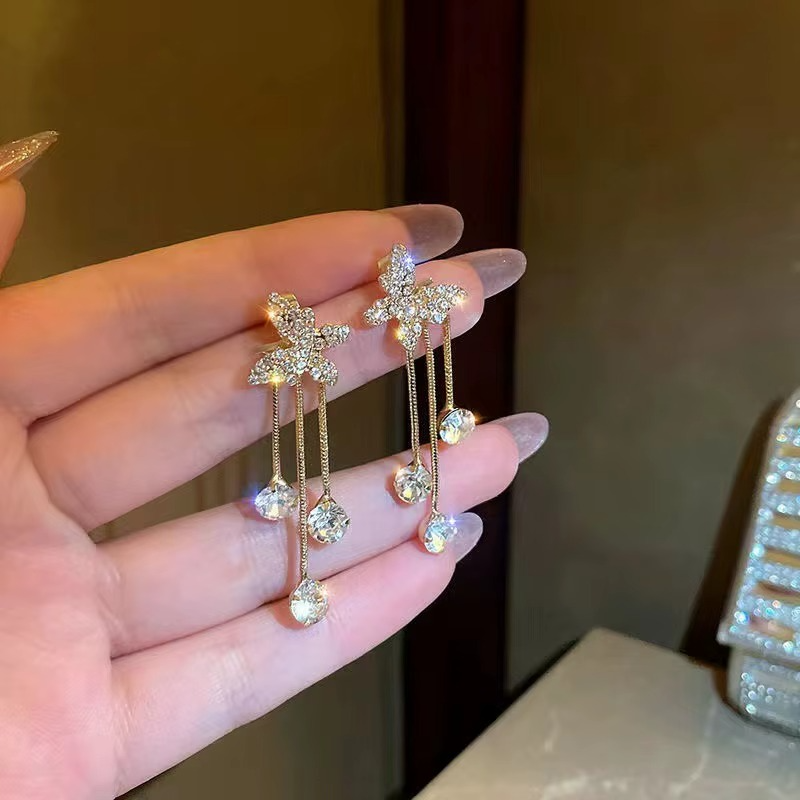 Ethonica Gold Plated Butterfly Stud Earrings