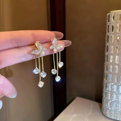 Ethonica Gold Plated Butterfly Stud Earrings