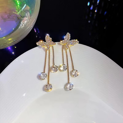 Ethonica Gold Plated Butterfly Stud Earrings