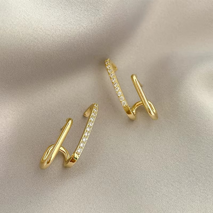 Double Hoop Stud Earrings