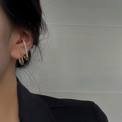 Double Hoop Stud Earrings