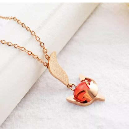 18k Gold Plated Non Tarnish Stainless Steel Cute Fox Animal Pendant Necklace