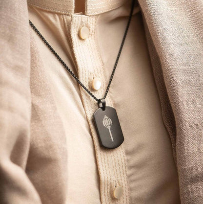 Ram Ram Engraved Gada Pendant with chain