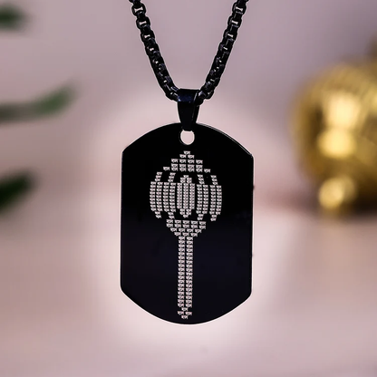Ram Ram Engraved Gada Pendant with chain