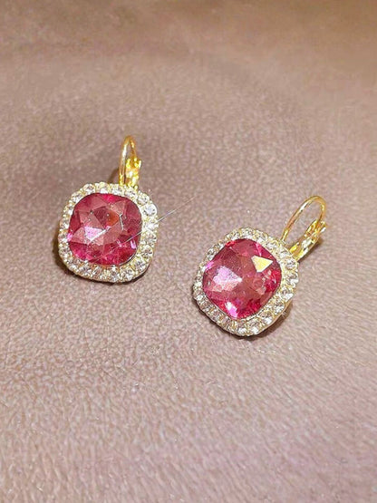 Ethonica Crystal Halo Lever-Back Earring