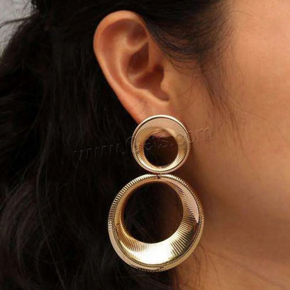 Gold-Tone Double Hoop Drop Earring