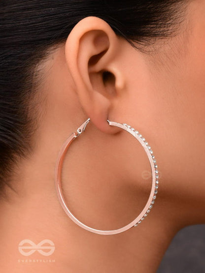 Crystal Rhinestone Hoop Earring, big circle