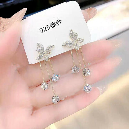 Ethonica Gold Plated Butterfly Stud Earrings
