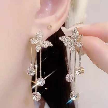 Ethonica Gold Plated Butterfly Stud Earrings