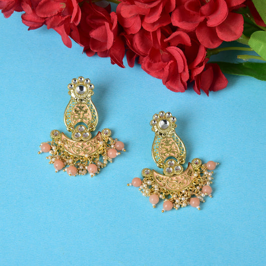Pearls Enamelling Mutiple Layered Chandbali Earring
