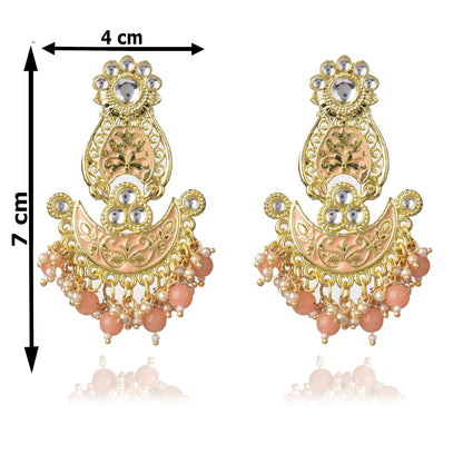 Pearls Enamelling Mutiple Layered Chandbali Earring