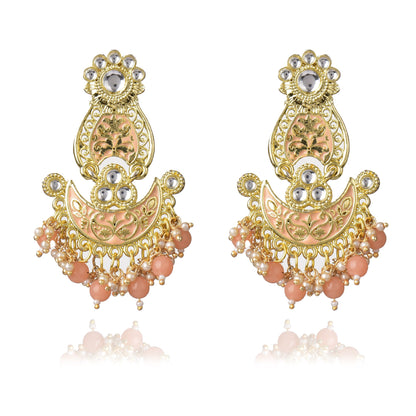 Pearls Enamelling Mutiple Layered Chandbali Earring