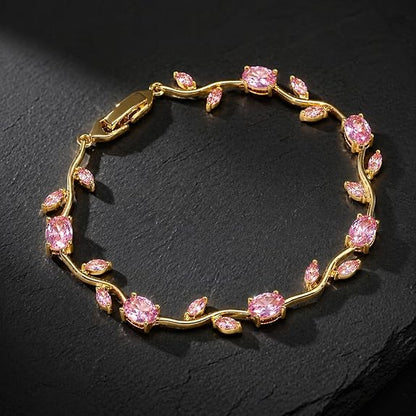 18K Gold Plated Stainless steel Anti Tarnish Tulip Flower Bracelet