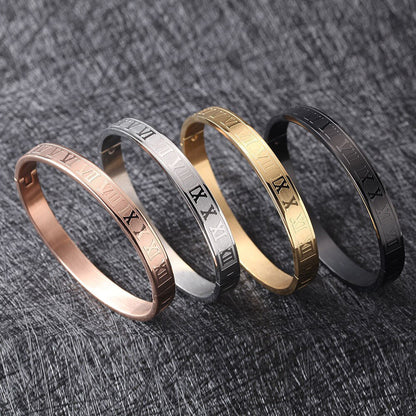 Stainless Steel Bracelets Roman Numerals