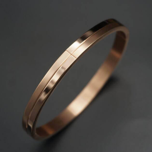 Stainless Steel Cross Line Groove Bangles Bracelets