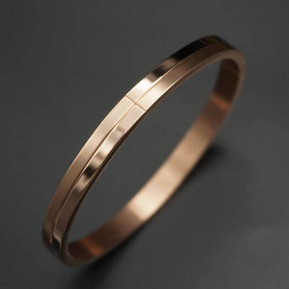 Stainless Steel Cross Line Groove Bangles Bracelets